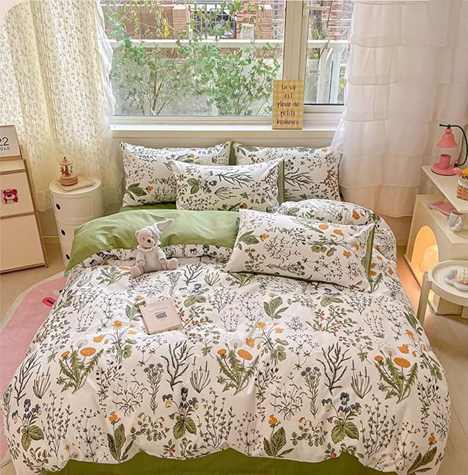 Floral White Green