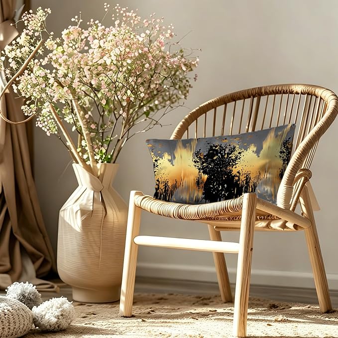 Abstract Black and Gold Sparkling