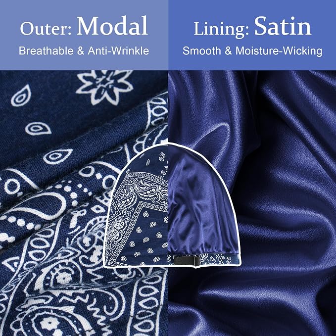 3pcs- Black, Paisley (Black + Navy)