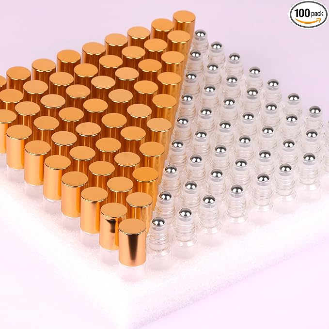 Clear Roller Bottles - 100 PACK