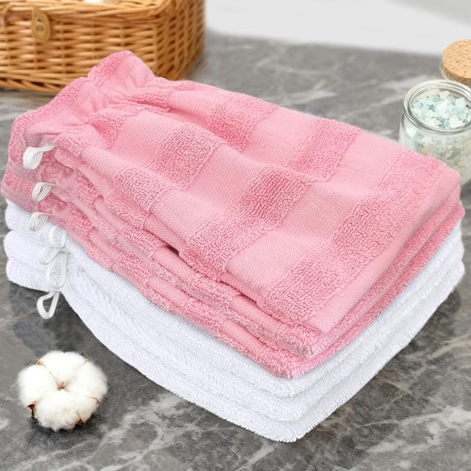 Jacquard Pink Stripe & White
