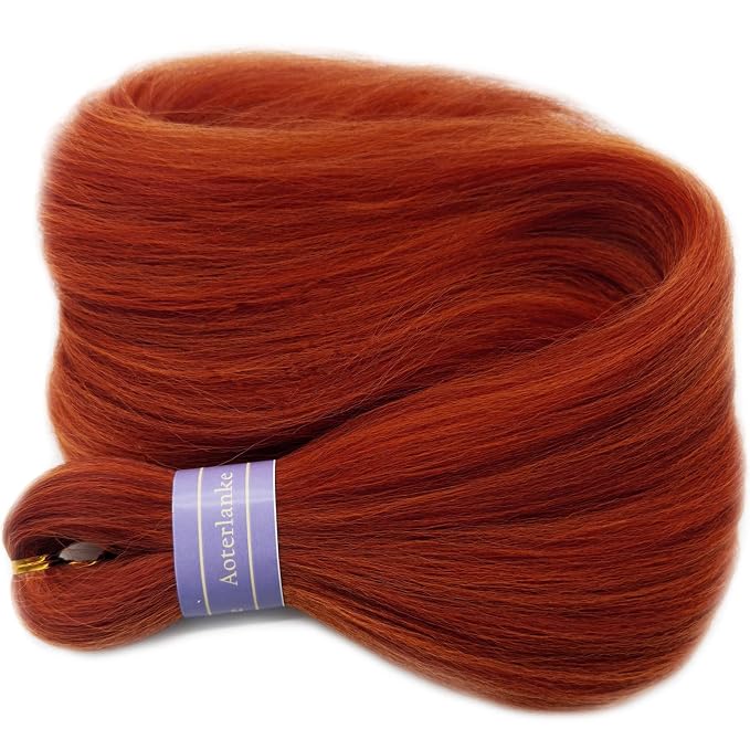 Mixed Ginger Orange Braiding Hair Pre Stretched