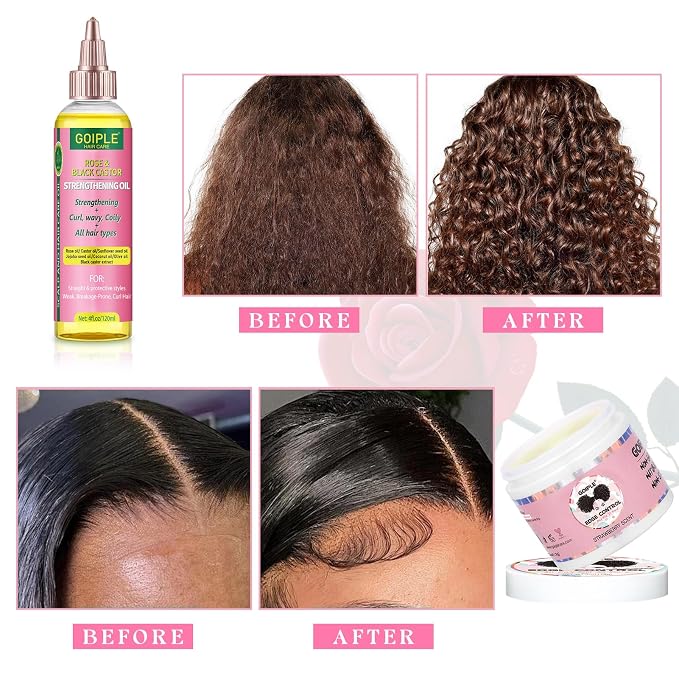 edge control & black castor oil-7pcs