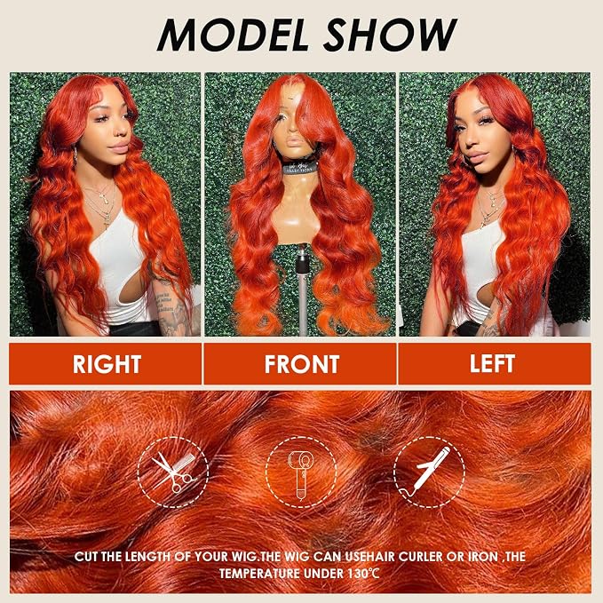 Ginger Wig Human Hair