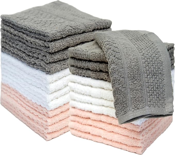 Light Grey, White & Pink