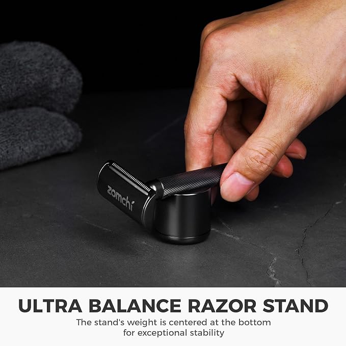 Matte Black Razor with Stand