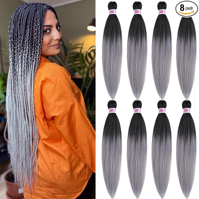 Gray Ombre Braiding Hair