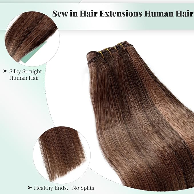 #4P30 Medium Brown and Auburn Highlights
