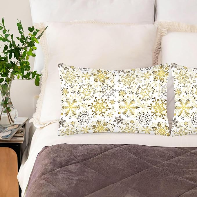 Christmas With Golden Snowflakes