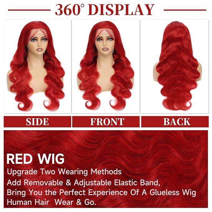 Red Wig Human Hair