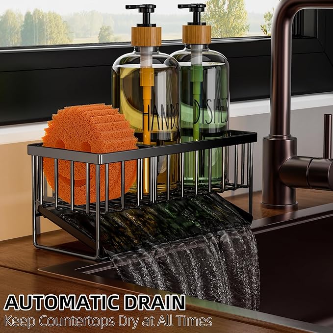 Black Sponge Holder + Clear Bottle