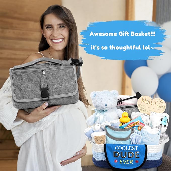 Bear Baby Gift Basket Blue