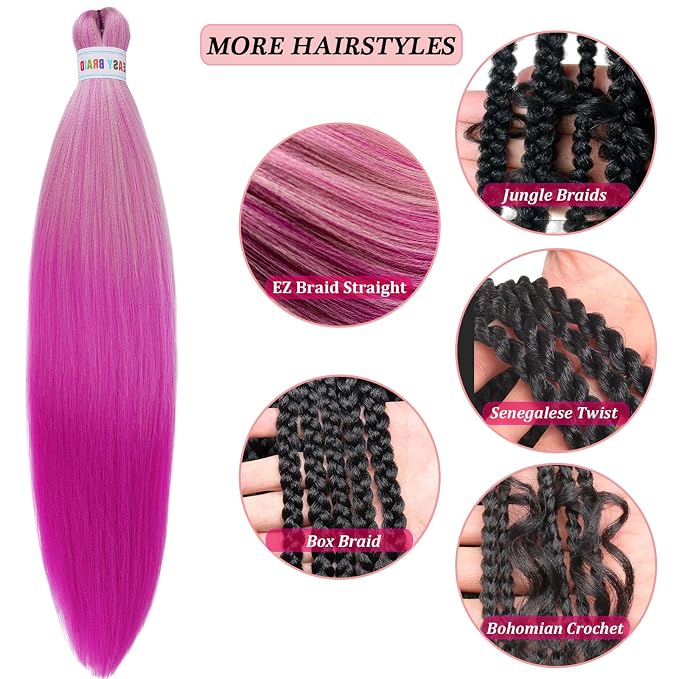 Blonde Pink Ombre Braiding Hair
