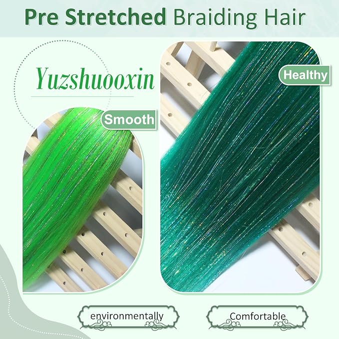 green tinsel+light green tinsel