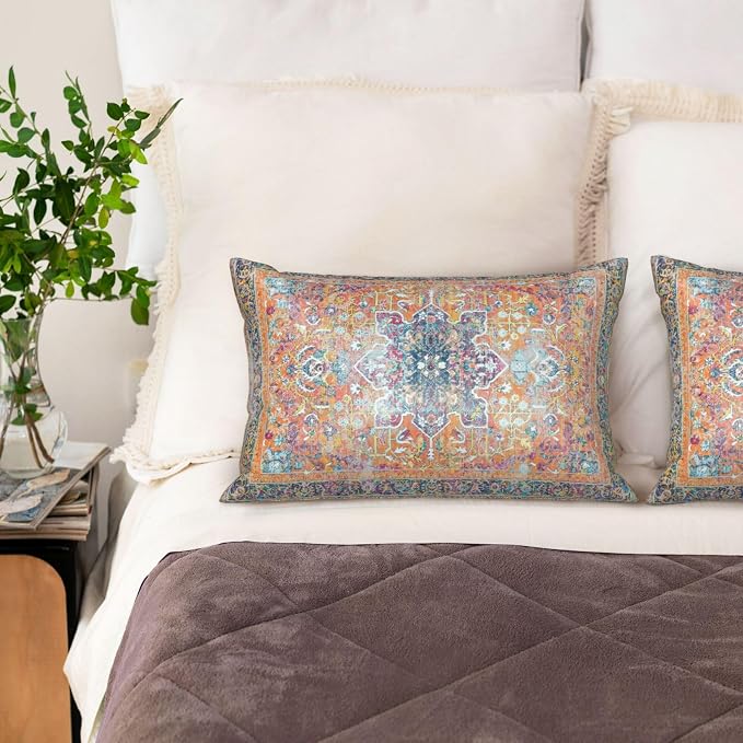 Boho Orange Ethnic Carpet