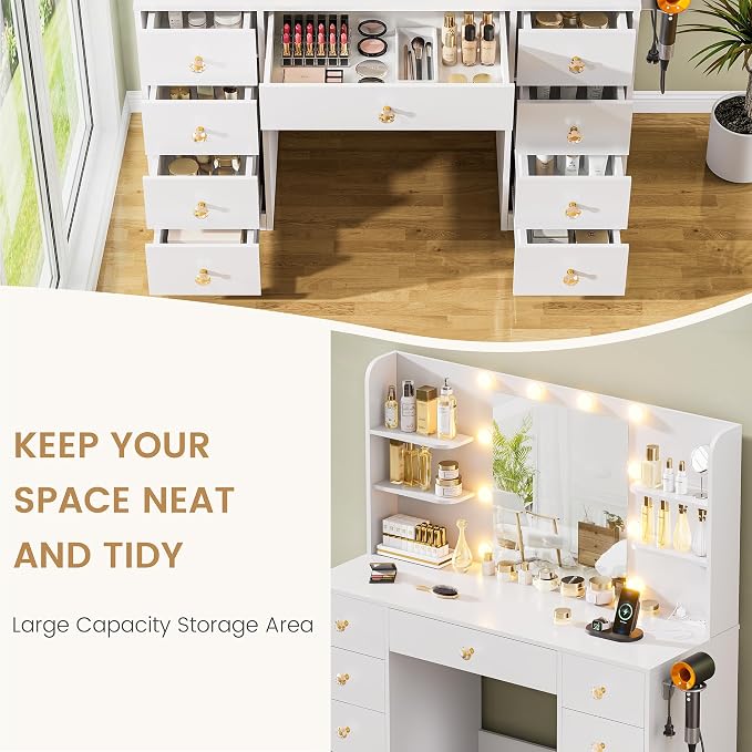 White With 9 Drawers & Shelves