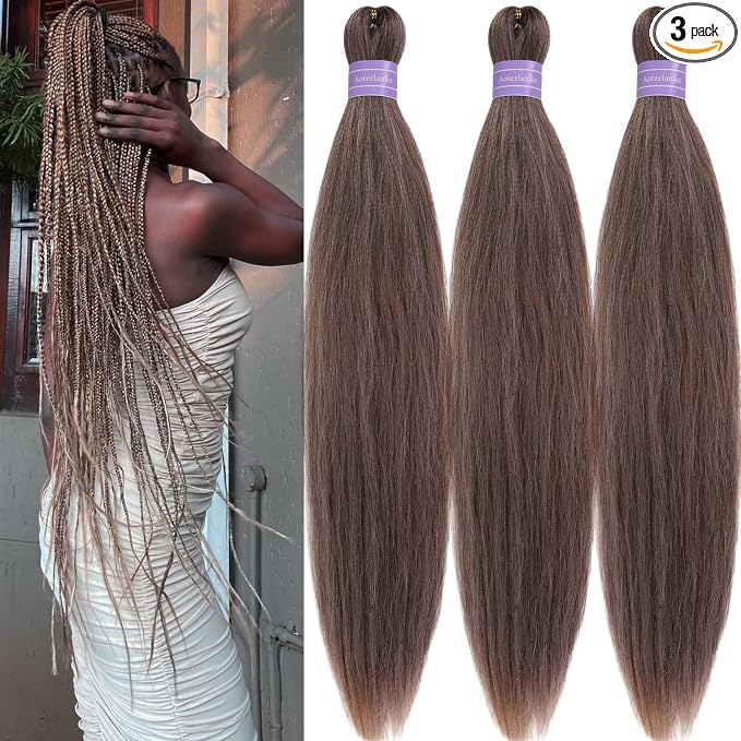 Mixed Golden Brown Braiding Hair Pre Stretched