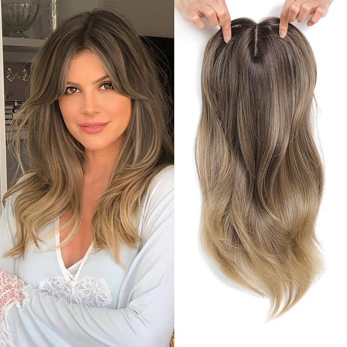 Medium Brown Root to Ash Blonde Ombre