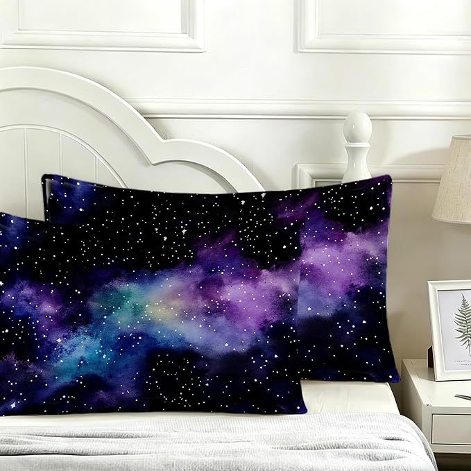 Watercolor Galaxy Starry Sky Purple