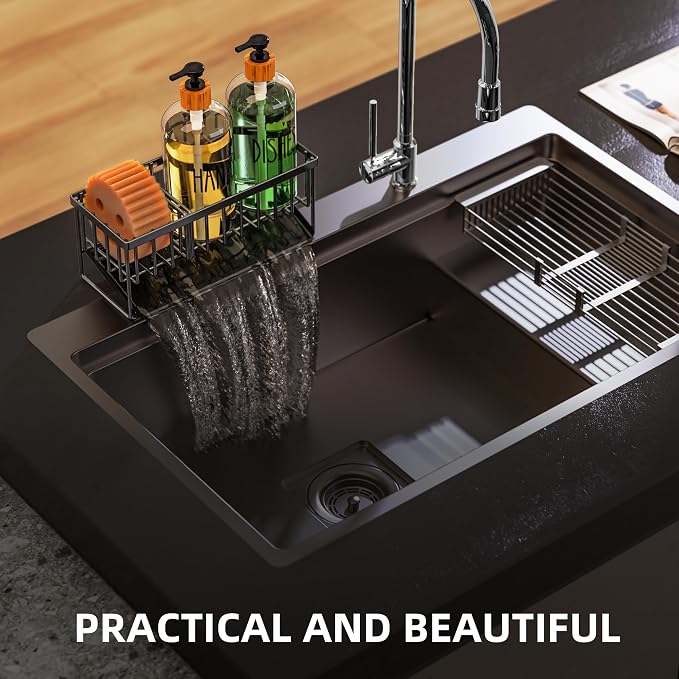 Black Sponge Holder + Clear Bottle