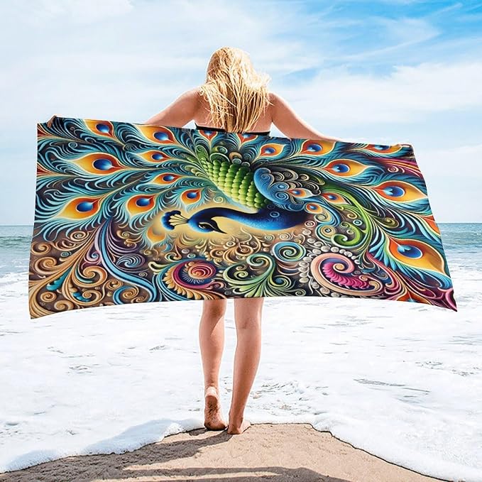 Peacock Artistic Vibrant Colors Swirl