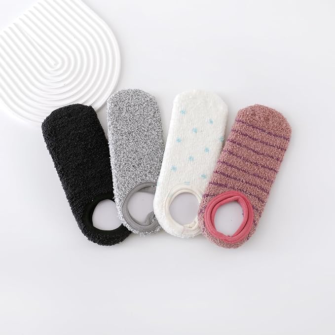 Gray/Light Gray/White/Dark Pink 4pairs