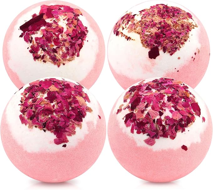 4pcs Rose Dried Flower Bath Bombs