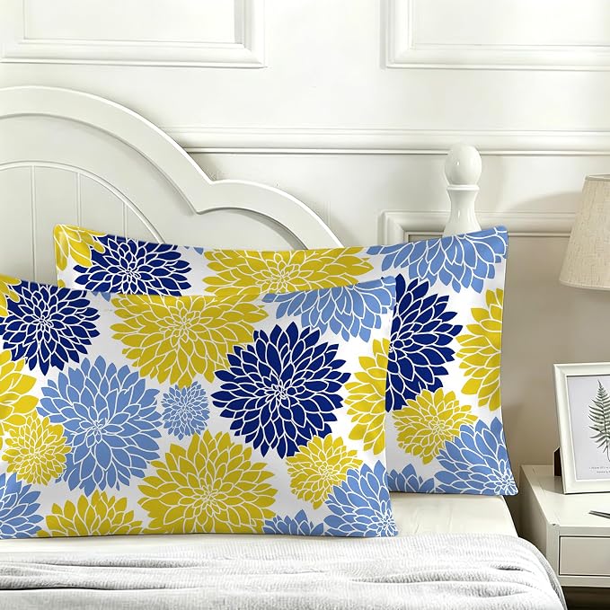 Yellow Navy Blue Flower