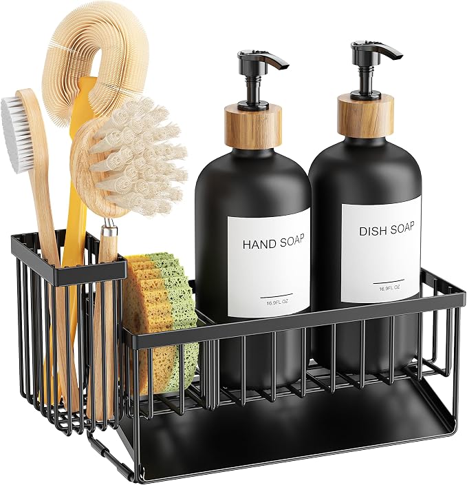 Black Sponge Holder + Black Bottle