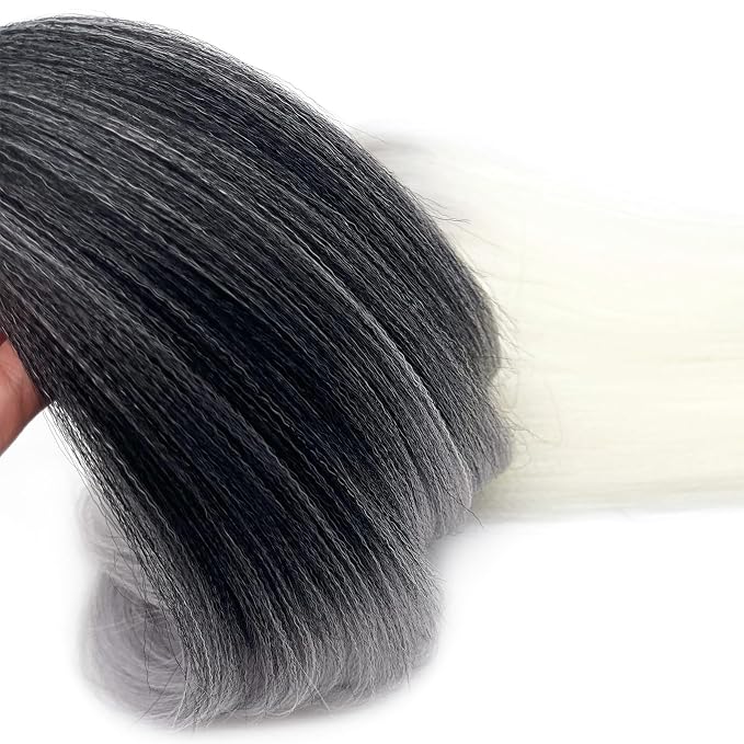 1B Grey White Ombre Braiding Hair