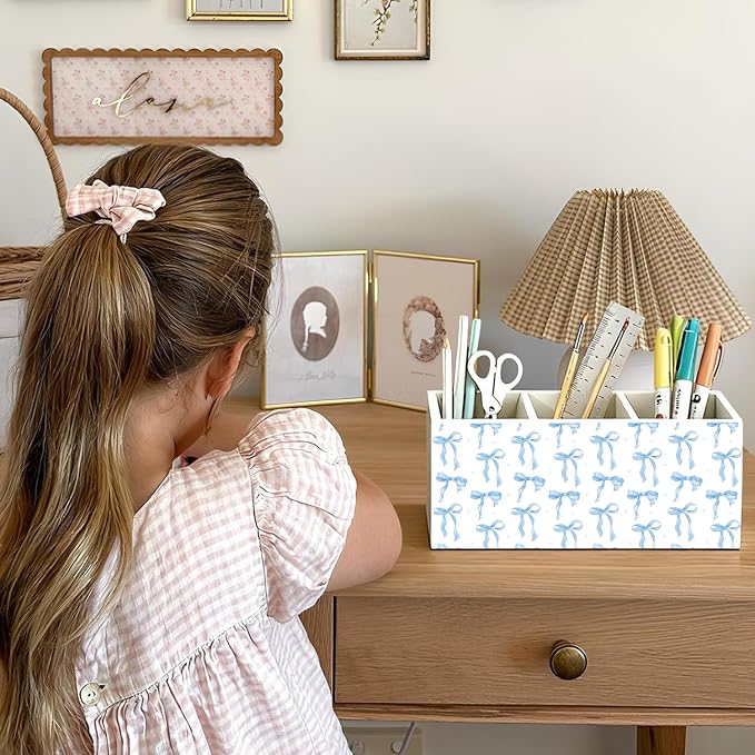 02-Blue Bow Pen Holder(1)