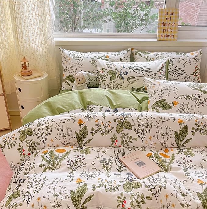 Floral White Green