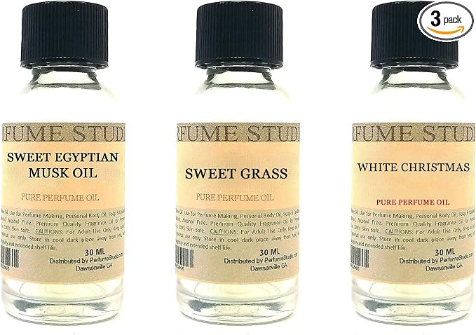 Sweet Egyptian Musk, Sweet Grass, White Christmas