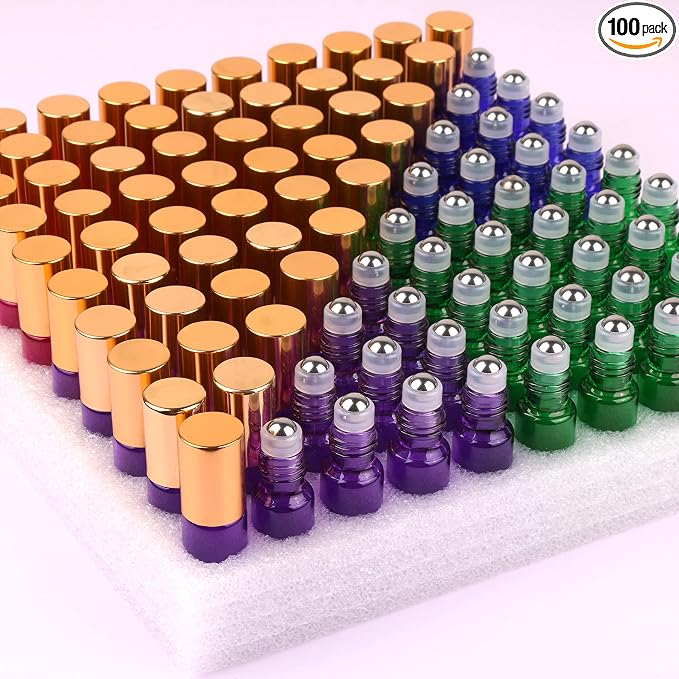 Colored Roller Bottles - 100 PACK