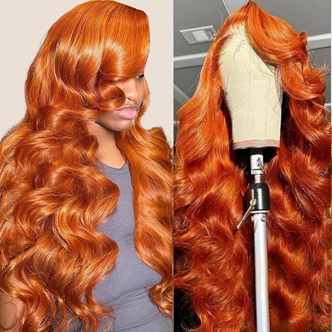 Ginger Body Wave Lace Front Wigs Human Hair