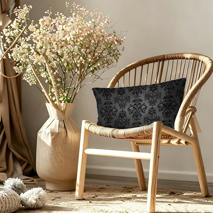 Damask Floral Black