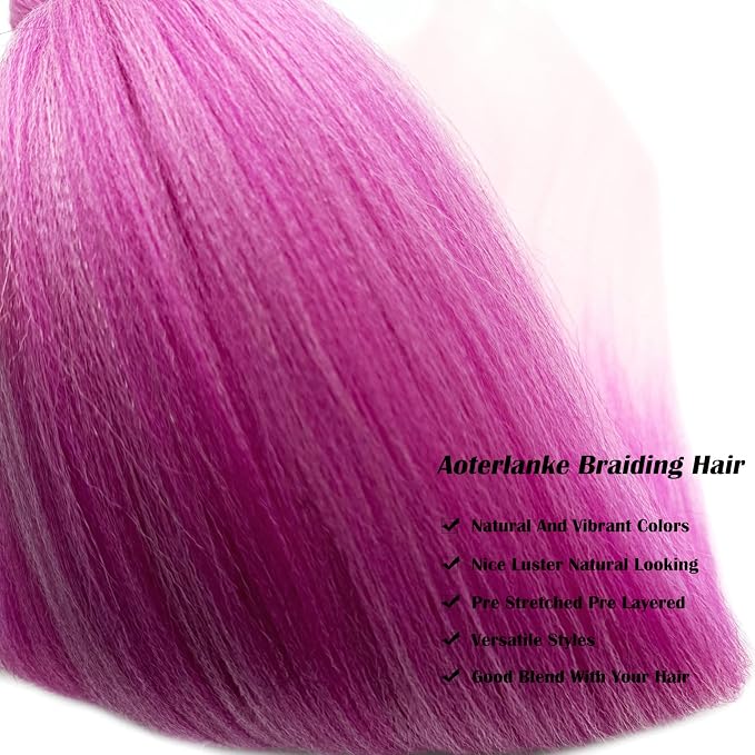 Pink and Peach Braiding Hair Pre Stretched