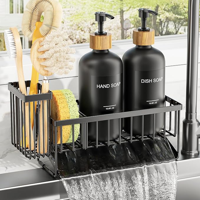 Black Sponge Holder + Black Bottle