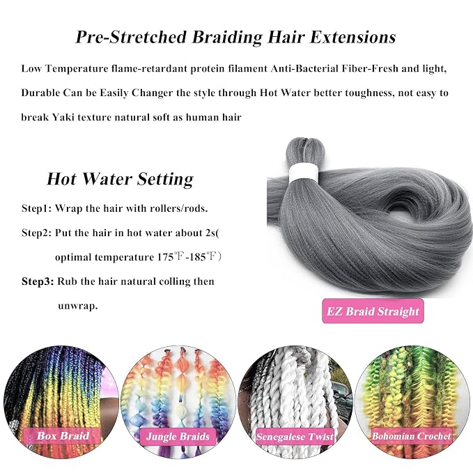 Grey Braiding Hair 3 Packs