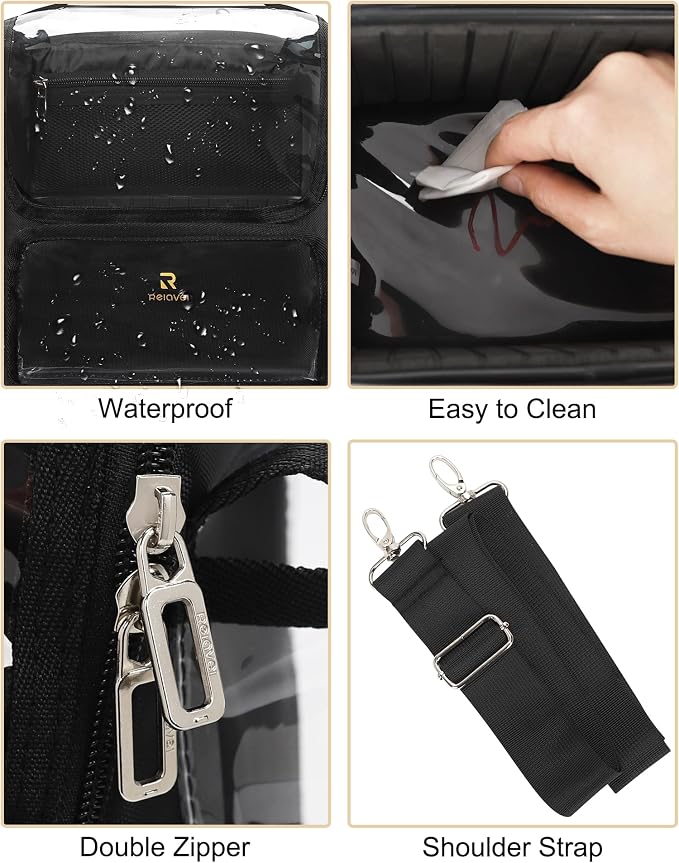 Black-Clear Makeup Brush Bag