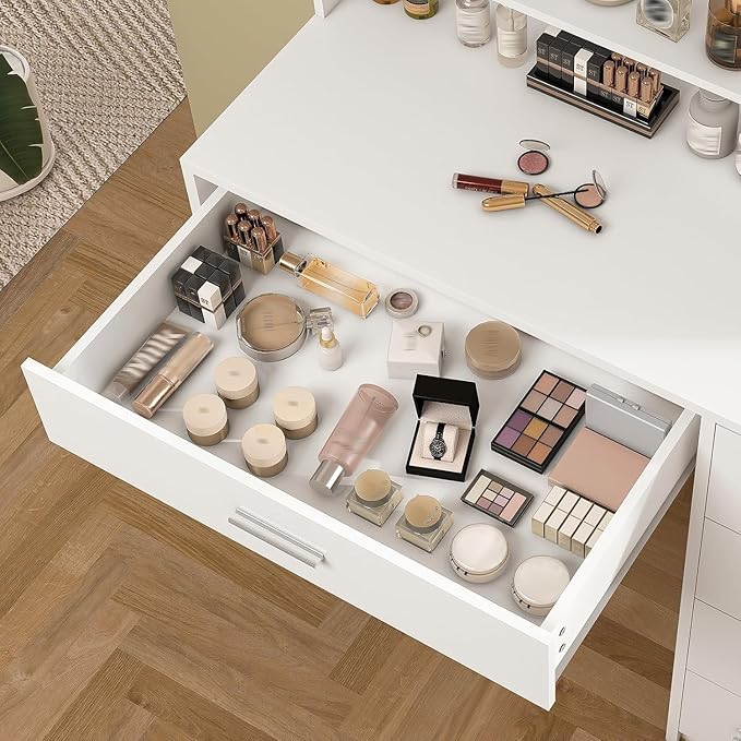 White 5 Drawers