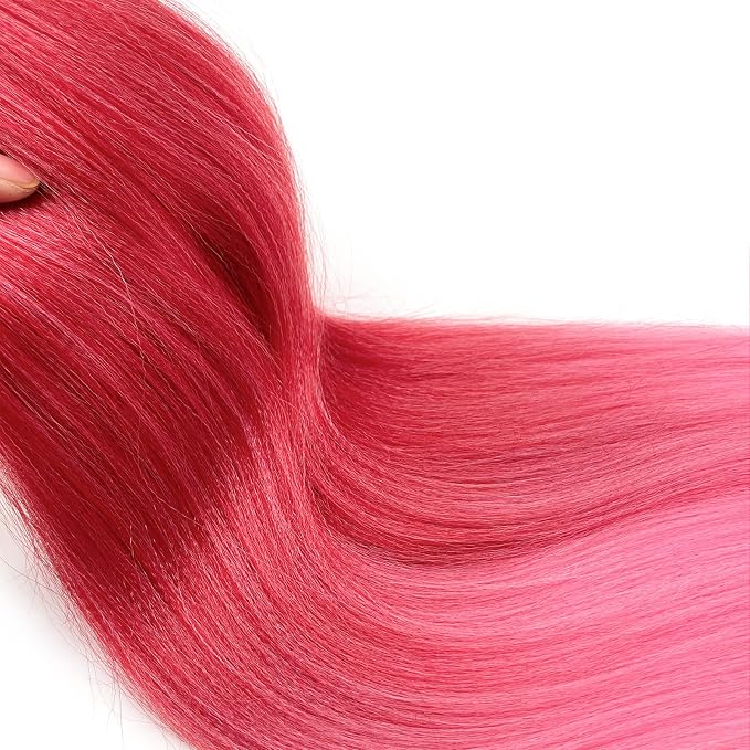 Mixed Red Pink Braiding Hair