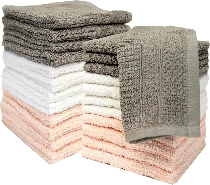 Light Grey, White & Pink