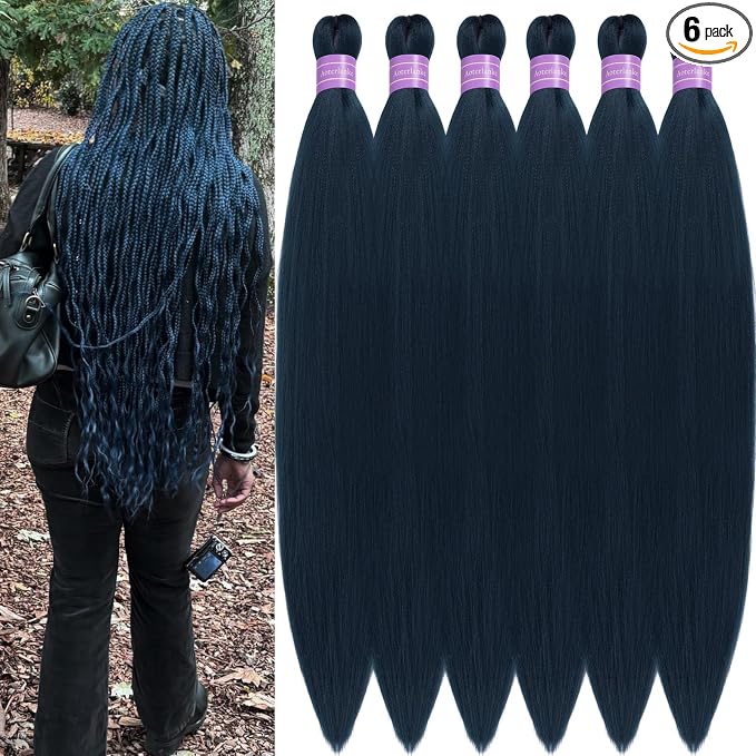 Navy Blue Braiding Hair Pre Stretched