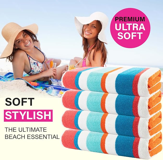 Bora Bora Beach Towel, 4 Pieces - Turquoise