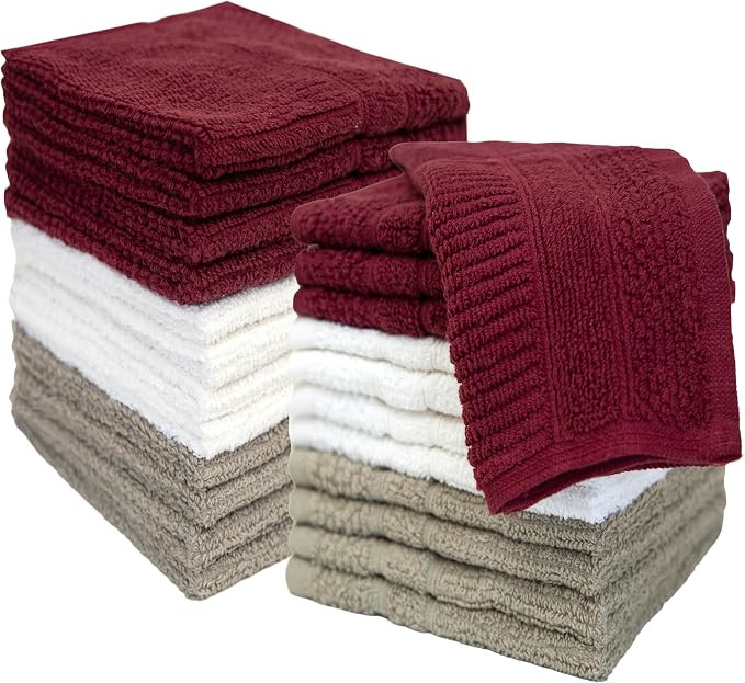 Maroon, White & Tan