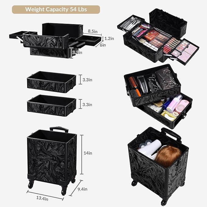 CTB Black with 2 Clear Cosmetic Bag