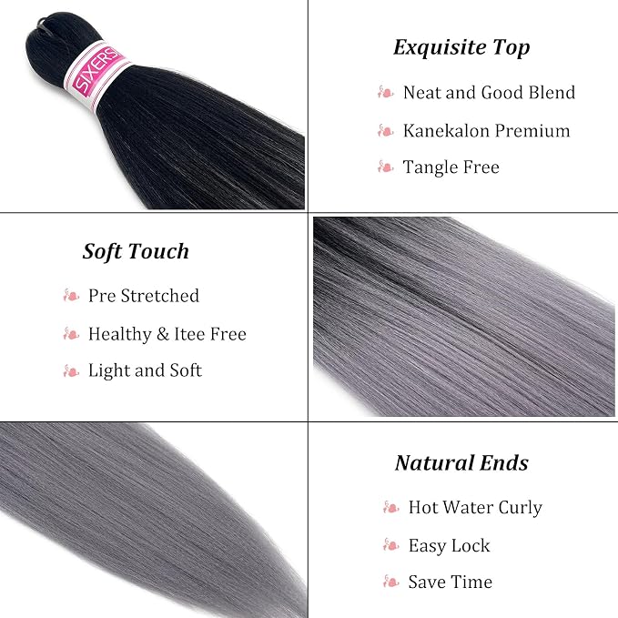 Gray Ombre Braiding Hair