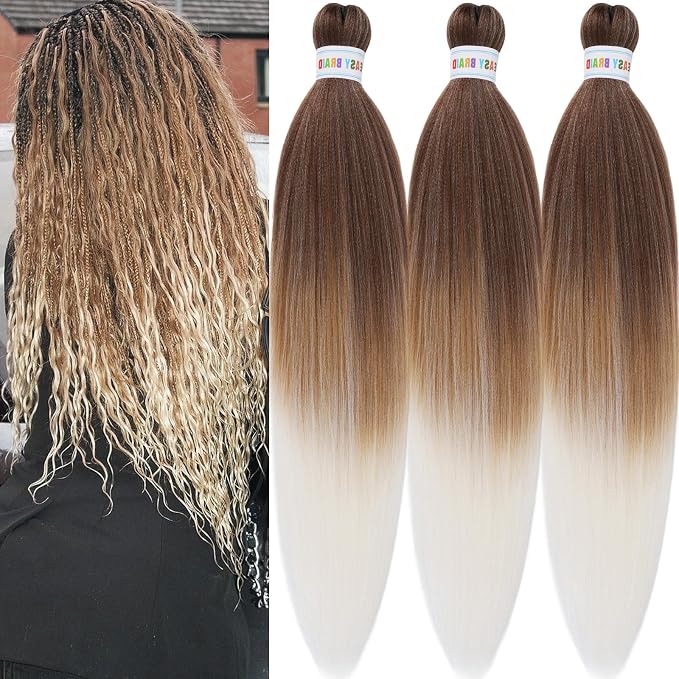 Brown White Ombre Braiding Hair