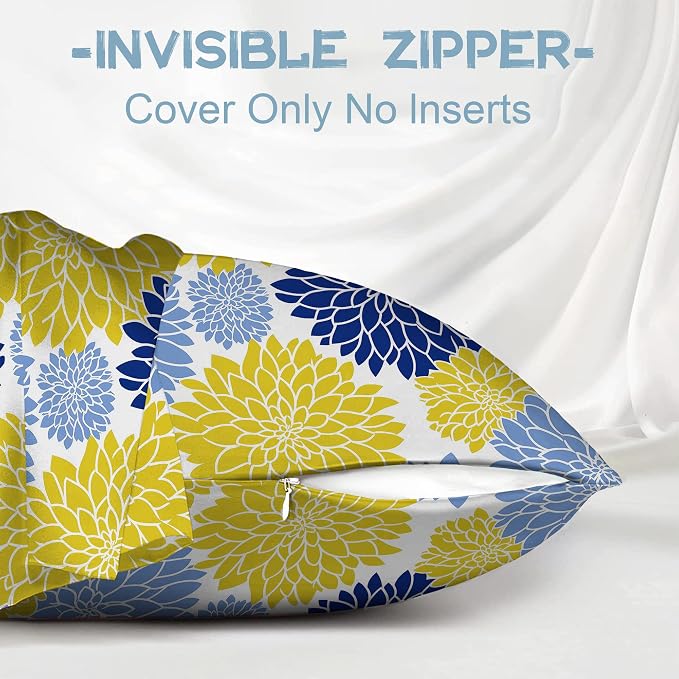 Yellow Navy Blue Flower